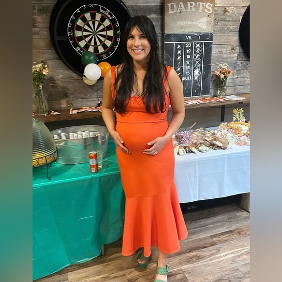 The Ariana Square-Neck Asymmetrical Ruffle-Hem Dress - Picture 12 of 12